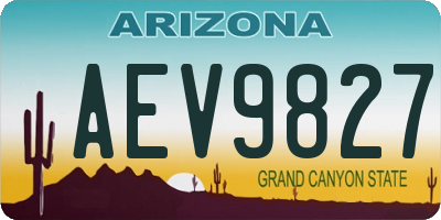AZ license plate AEV9827