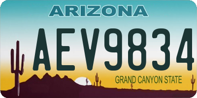 AZ license plate AEV9834