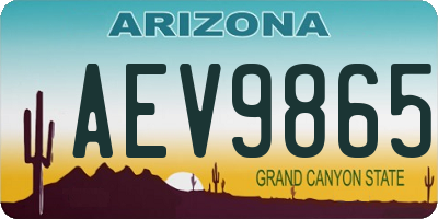 AZ license plate AEV9865