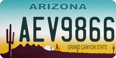 AZ license plate AEV9866
