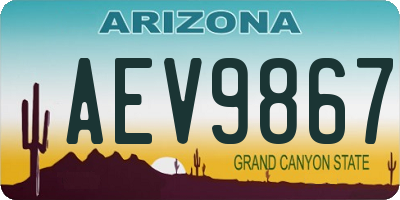 AZ license plate AEV9867