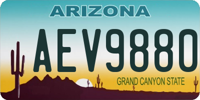 AZ license plate AEV9880