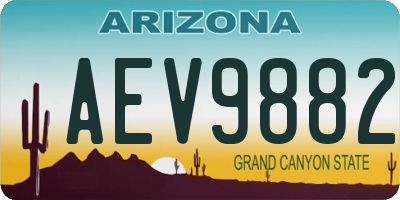 AZ license plate AEV9882