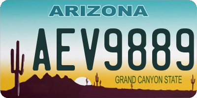 AZ license plate AEV9889