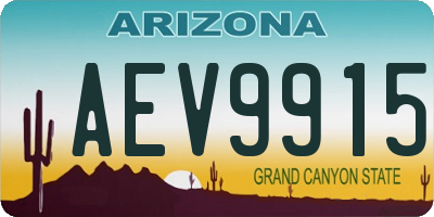 AZ license plate AEV9915
