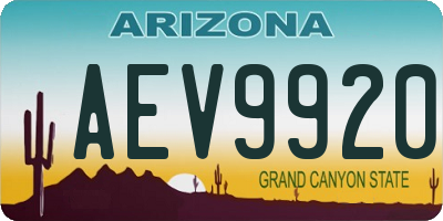 AZ license plate AEV9920