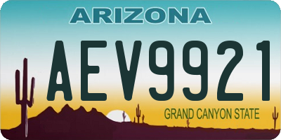 AZ license plate AEV9921