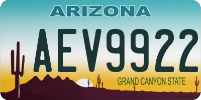 AZ license plate AEV9922