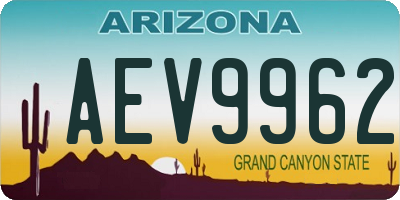 AZ license plate AEV9962