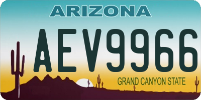AZ license plate AEV9966