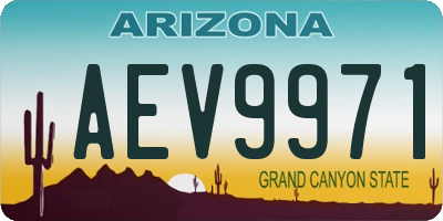AZ license plate AEV9971