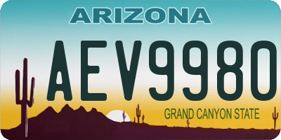 AZ license plate AEV9980