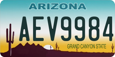 AZ license plate AEV9984