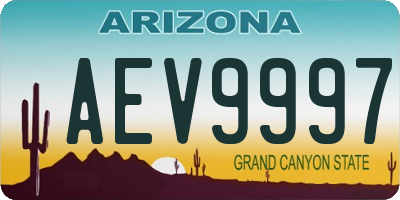 AZ license plate AEV9997