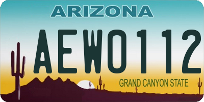 AZ license plate AEW0112