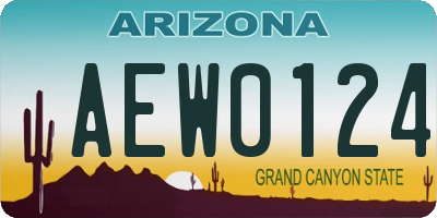 AZ license plate AEW0124