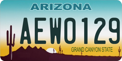 AZ license plate AEW0129