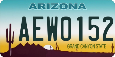 AZ license plate AEW0152