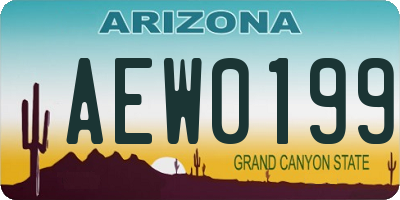 AZ license plate AEW0199