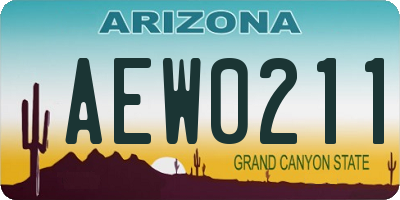 AZ license plate AEW0211