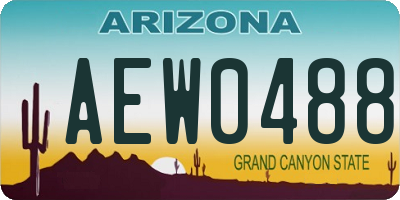 AZ license plate AEW0488