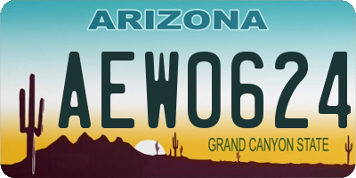 AZ license plate AEW0624