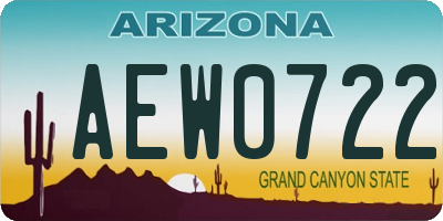 AZ license plate AEW0722