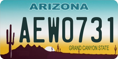 AZ license plate AEW0731
