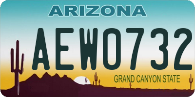 AZ license plate AEW0732