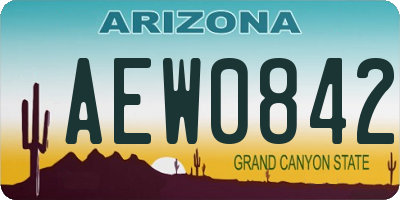 AZ license plate AEW0842