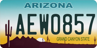 AZ license plate AEW0857
