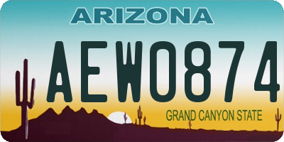 AZ license plate AEW0874