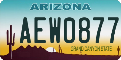 AZ license plate AEW0877
