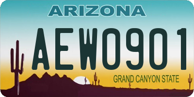 AZ license plate AEW0901