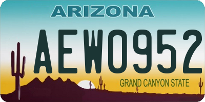 AZ license plate AEW0952