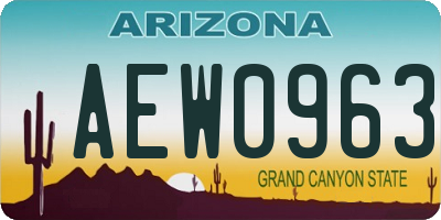 AZ license plate AEW0963