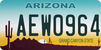 AZ license plate AEW0964