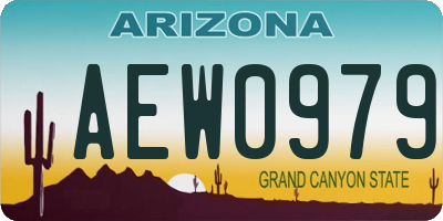 AZ license plate AEW0979