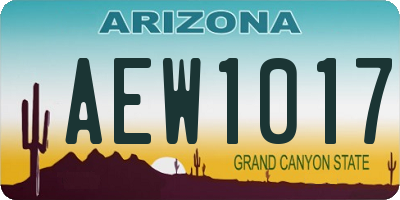 AZ license plate AEW1017