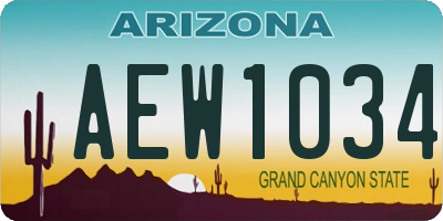 AZ license plate AEW1034