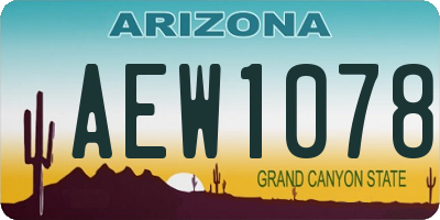 AZ license plate AEW1078