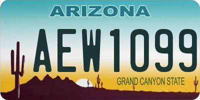 AZ license plate AEW1099