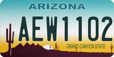 AZ license plate AEW1102