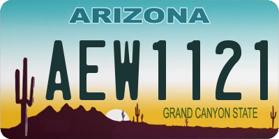 AZ license plate AEW1121