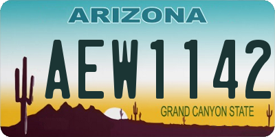 AZ license plate AEW1142