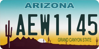 AZ license plate AEW1145