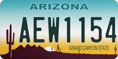AZ license plate AEW1154