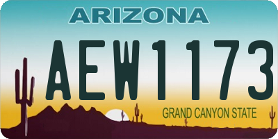AZ license plate AEW1173