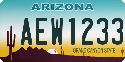 AZ license plate AEW1233