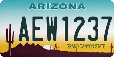 AZ license plate AEW1237